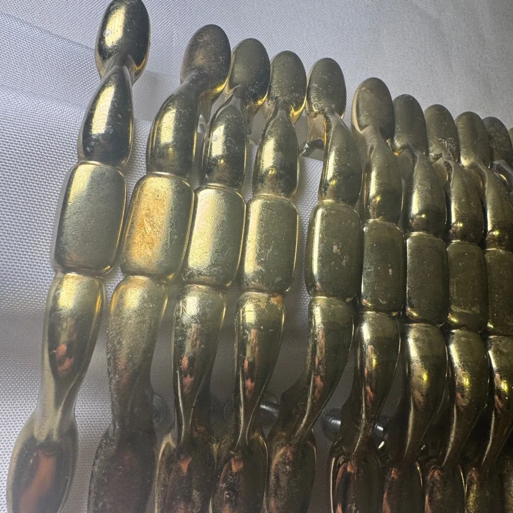Vintage‎ Brass Door Drawer Cabinet Pulls Set of 18 Ornate Curved Arch Style