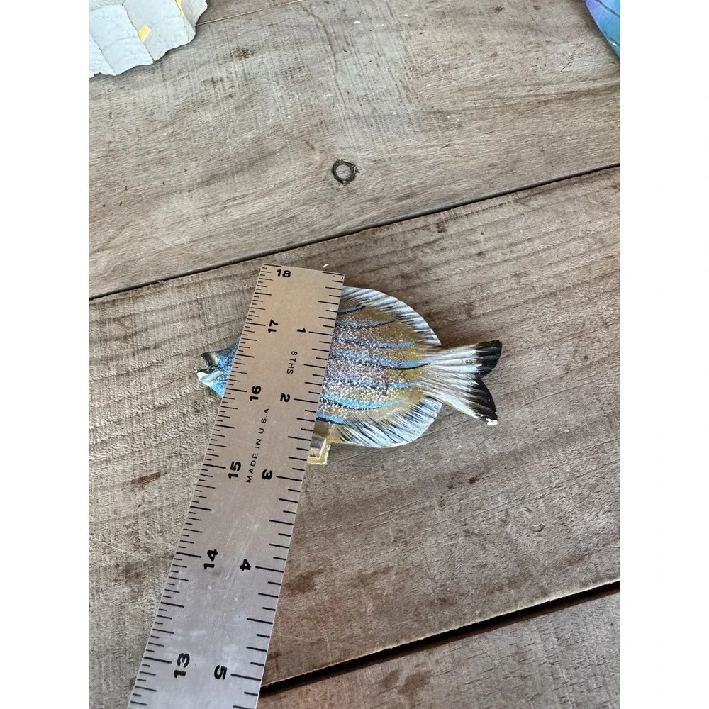 Vintage Wooden Hand Carved Hand Pained Fish Decor Tropical‎ Fish Decor