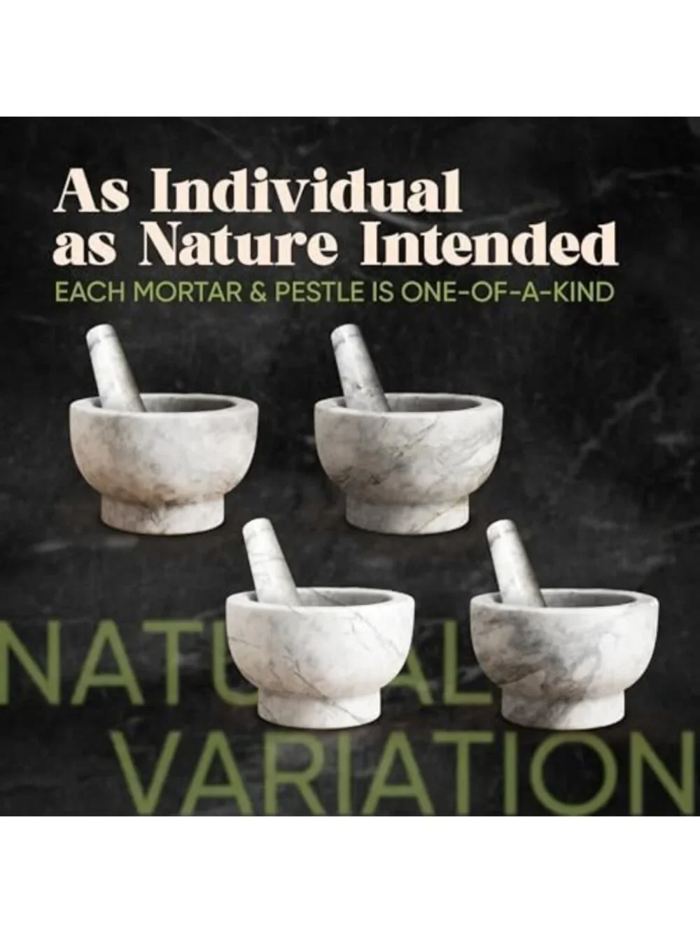 Elegant White Marble Mortar and Pestle Set - 1.5 Cups for Cooking & Spices