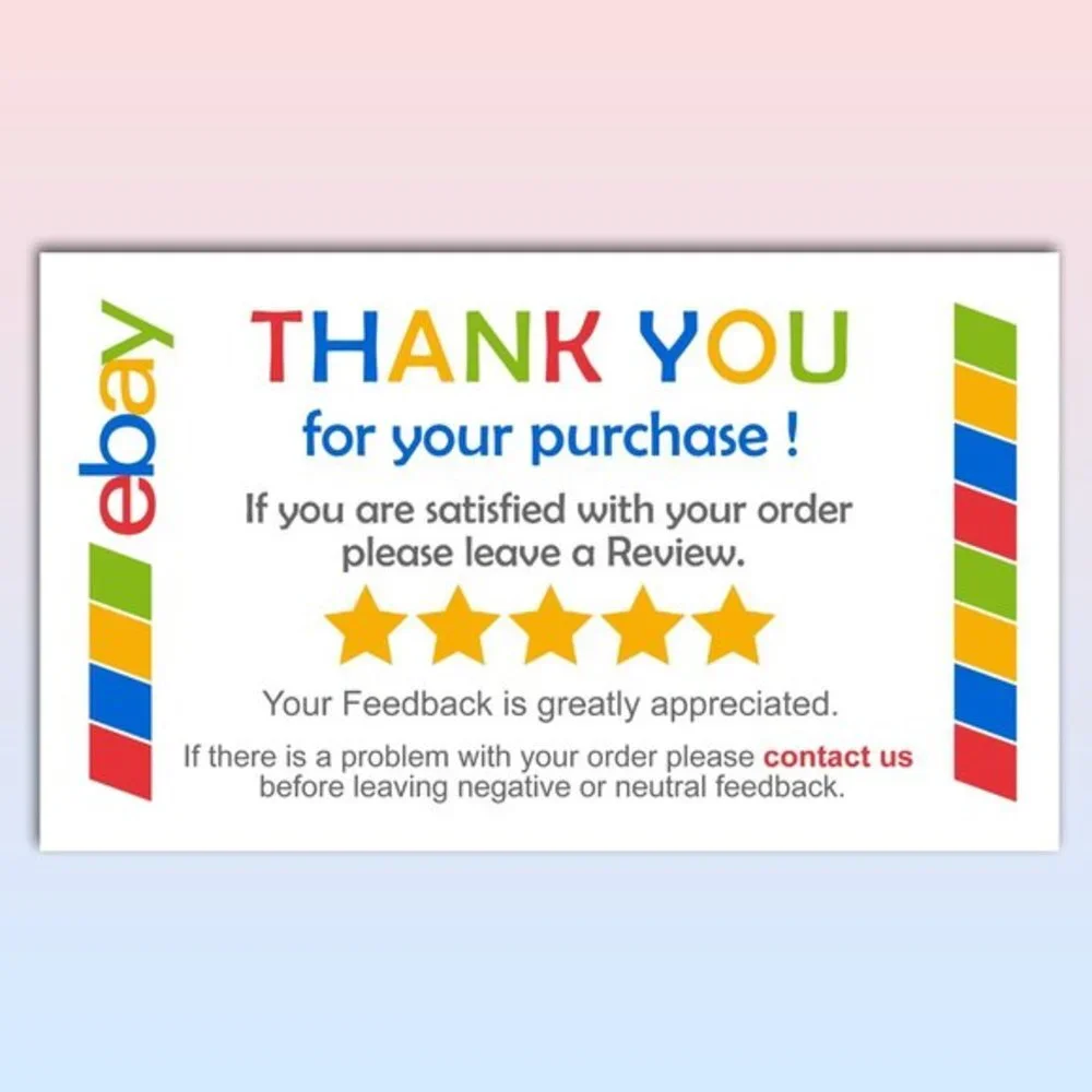 ♥️ 5x25 / 50 Thank ebay You Cards