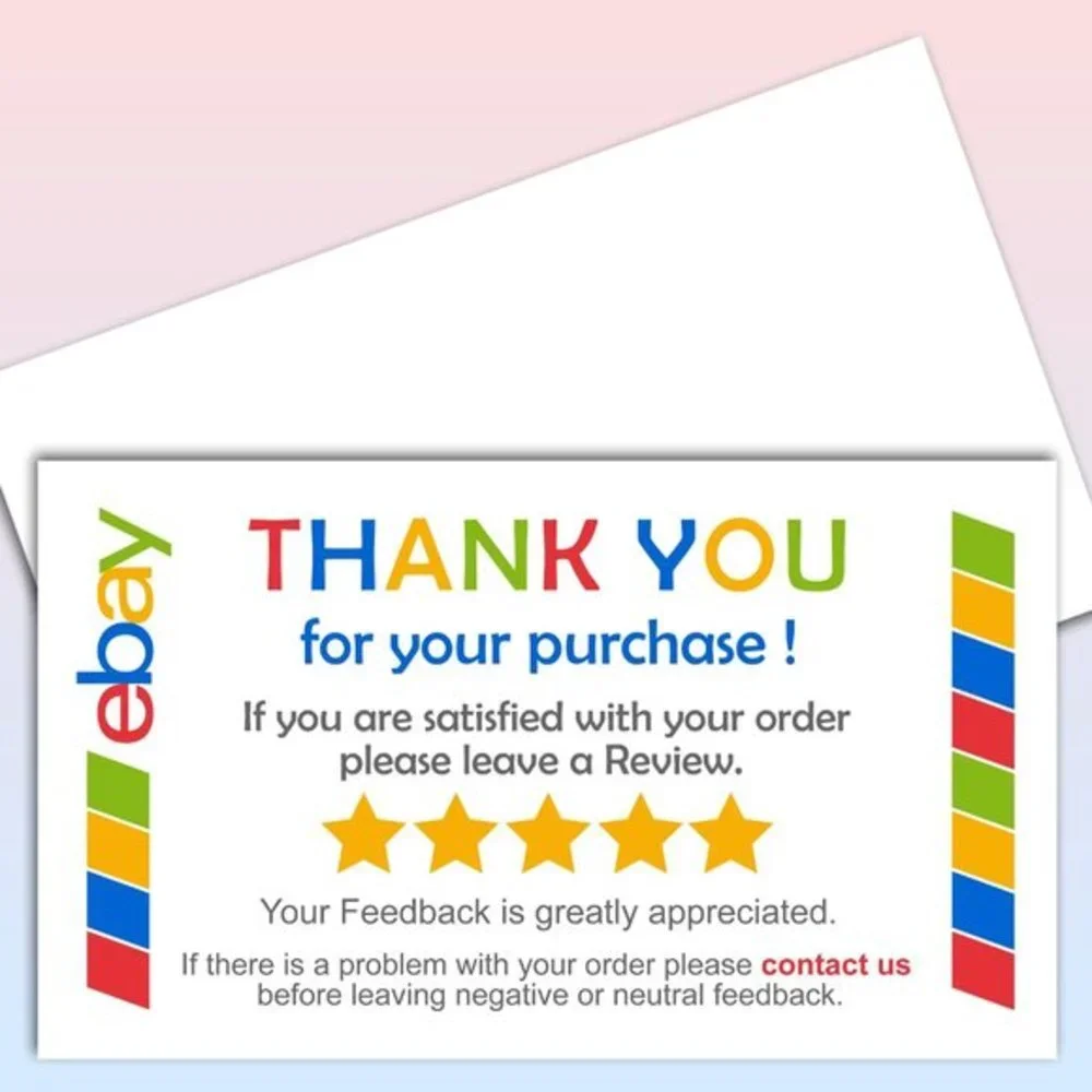 ♥️ 5x25 / 50 Thank ebay You Cards