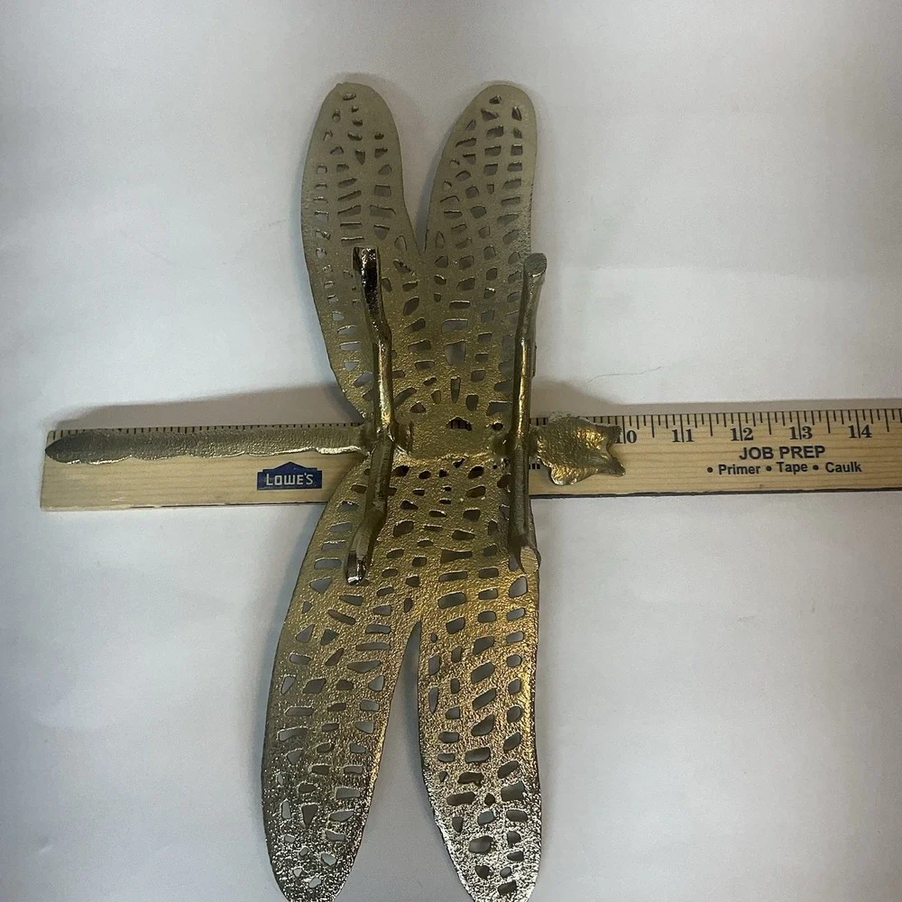 Home Decorating Insect Large Gold‎ Metal Dragonfly Figure Decor 15