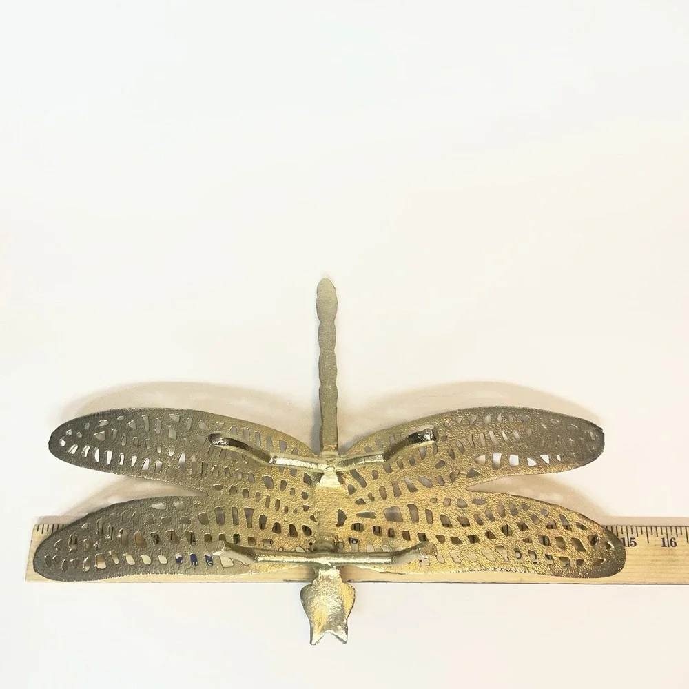 Home Decorating Insect Large Gold‎ Metal Dragonfly Figure Decor 15