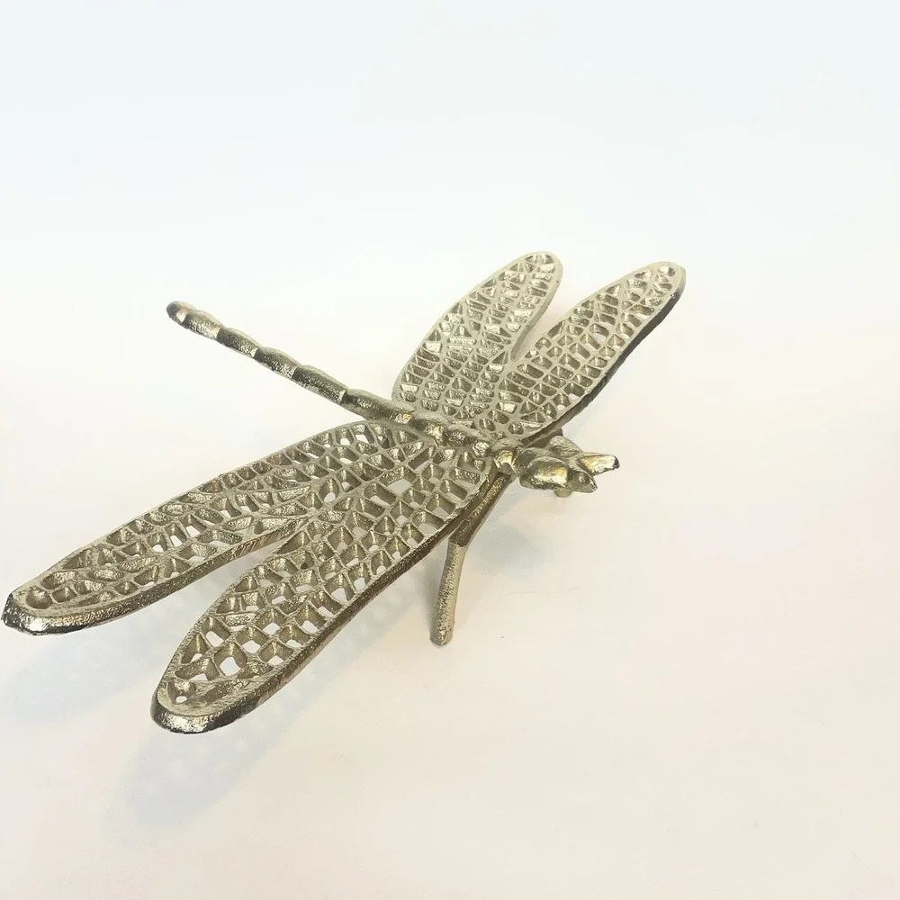 Home Decorating Insect Large Gold‎ Metal Dragonfly Figure Decor 15