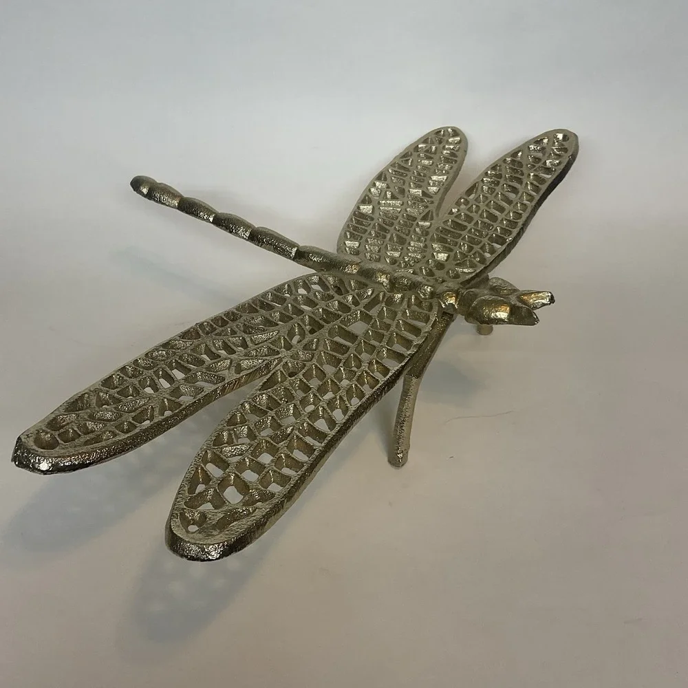 Home Decorating Insect Large Gold‎ Metal Dragonfly Figure Decor 15