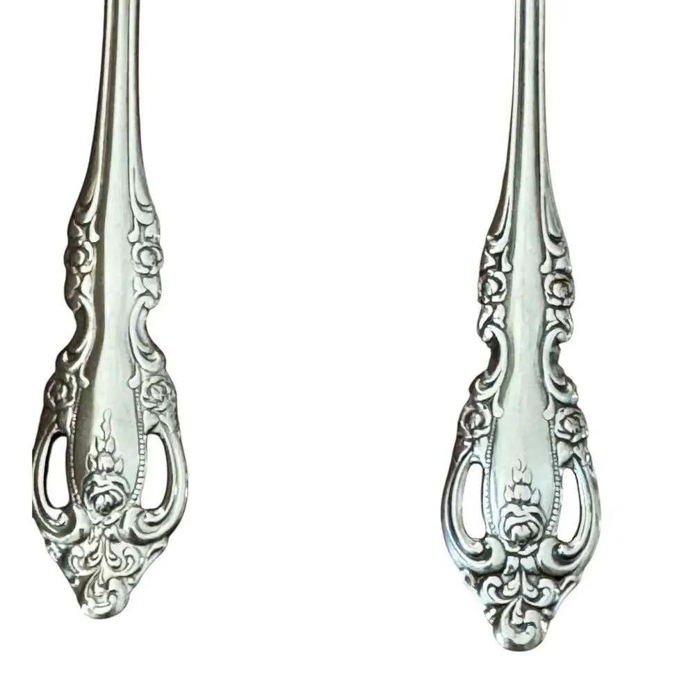 Oneida Community BRAHMS Silverplate Serving Spoons Set Of 5 Ornate‎ Flatware VTG