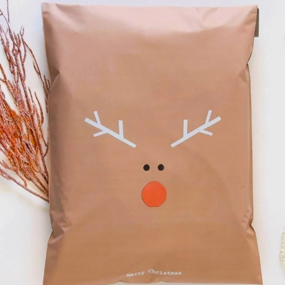 Holiday Reindeer Poly Mailers Designer Shipping Bags Nwt