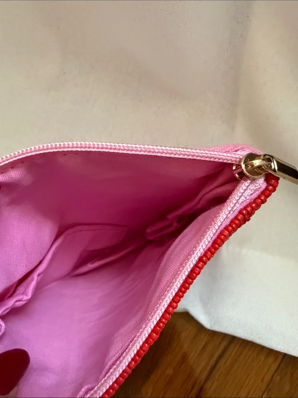 St. Lucia Beaded Fish Pouch - Pink and Red