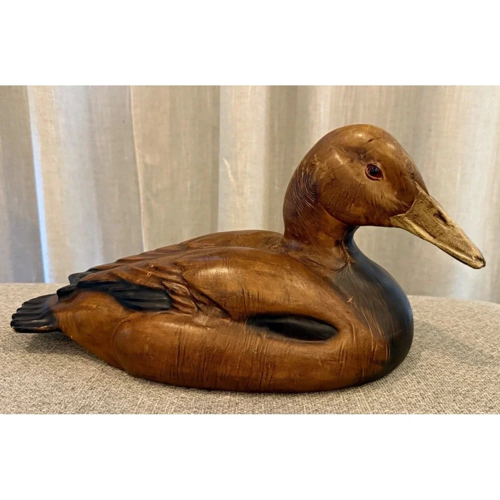 Vintage Tannereye Leather Duck Decoy 18