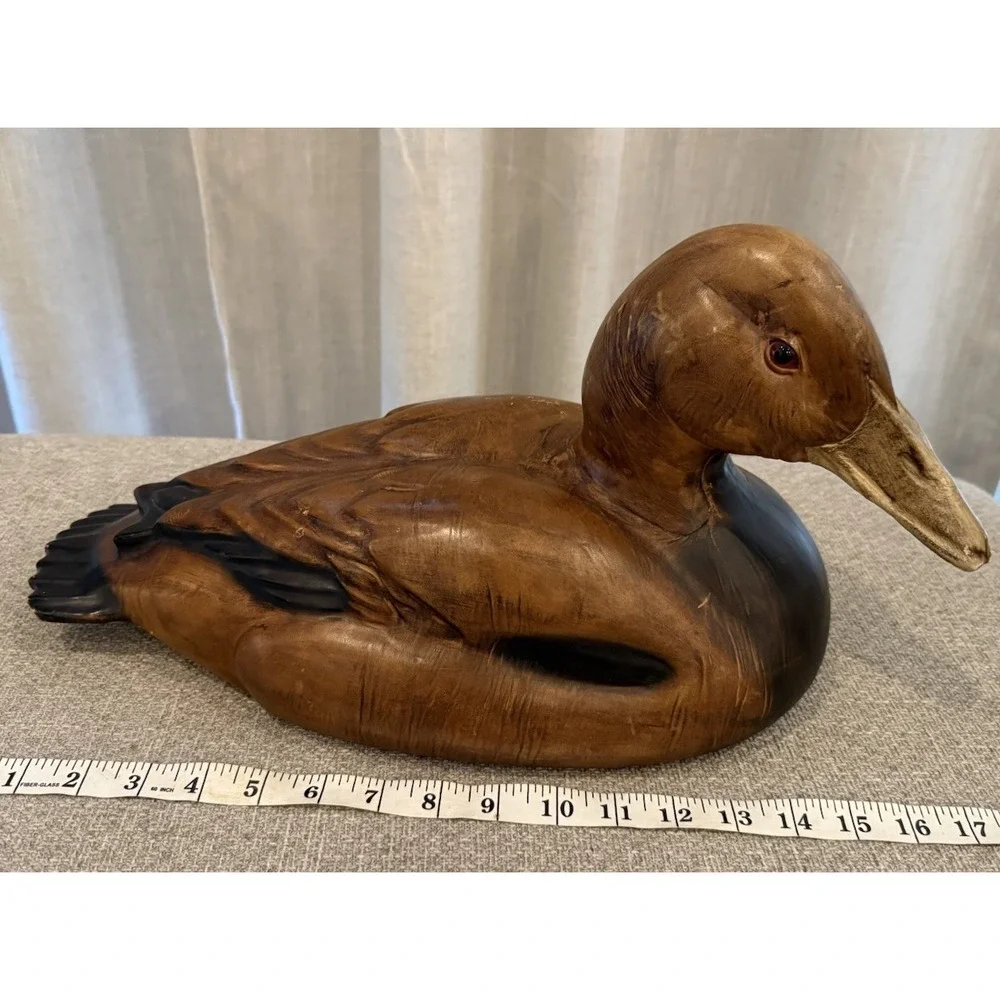 Vintage Tannereye Leather Duck Decoy 18