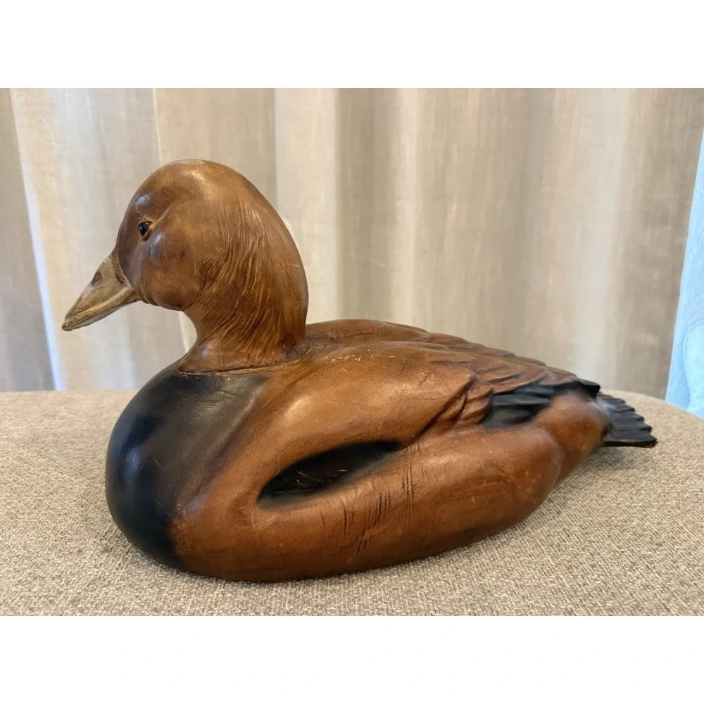 Vintage Tannereye Leather Duck Decoy 18