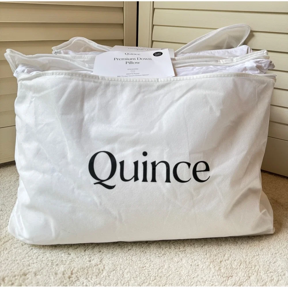 Quince Premium Down Pillows Standard Medium + Firm Set of 2 650 Fill Power