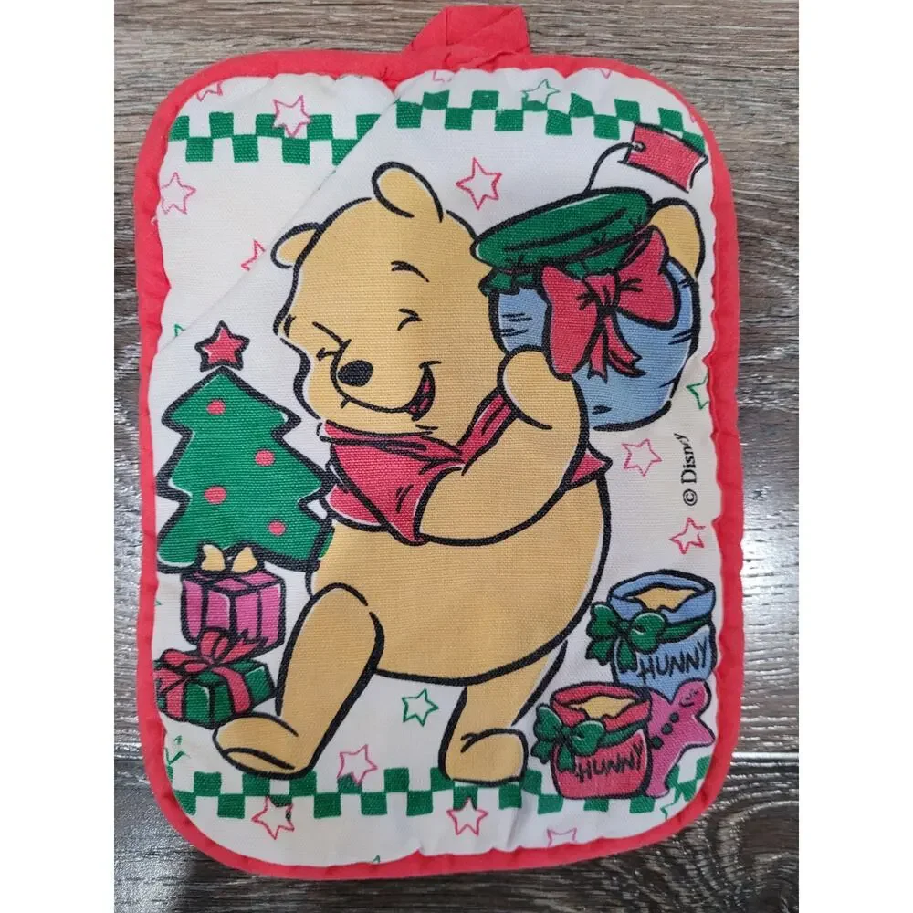 Disney Winnie‎ the Pooh Christmas Pot Holder Tree Honey Red Yellow #8