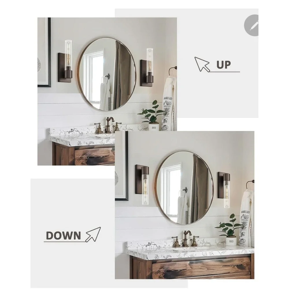 Sconce‎ Wall Lighting Set of 2, HWH 1-Light Bathroom Vanity Light Fixtures,