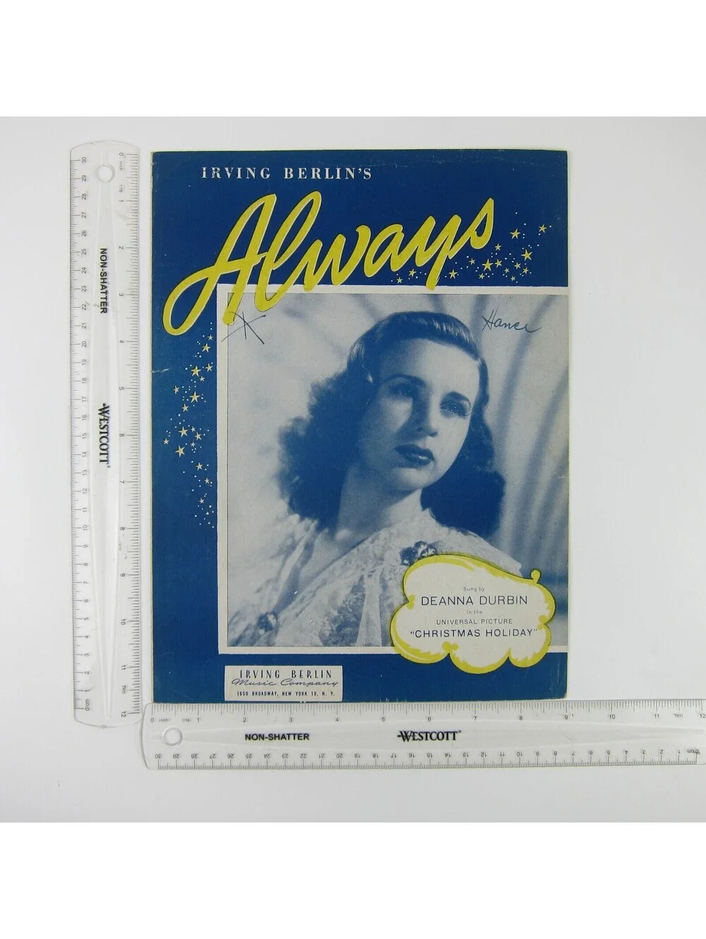 Sheet Music Always Christmas Holiday Deanna Durbin Irving Berlin Vintage 1925