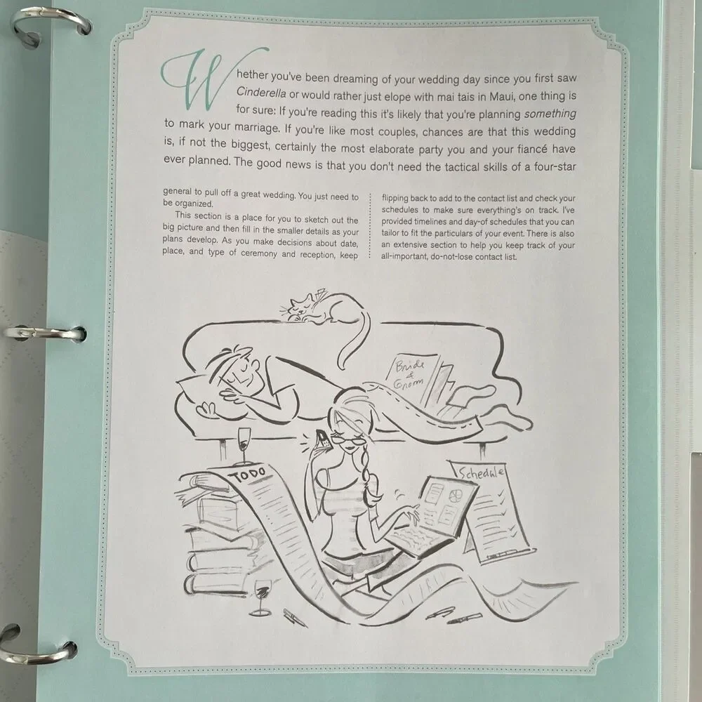 Wedding‎ Planner & Organizer Hardcover Mindy Weiss Ring Binder Illustrated New