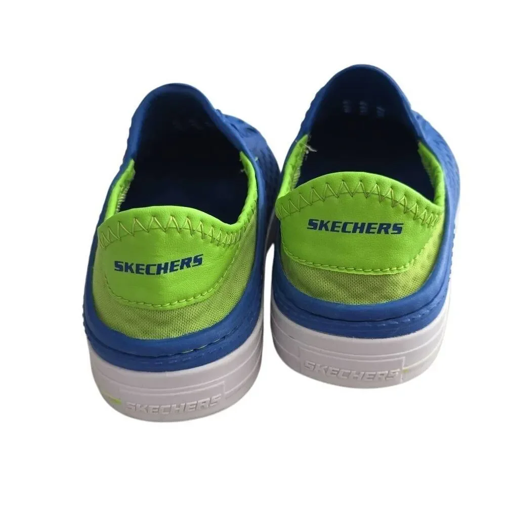 Skechers Boys Size 12 Blue Lime Green Perforated Water Shoes