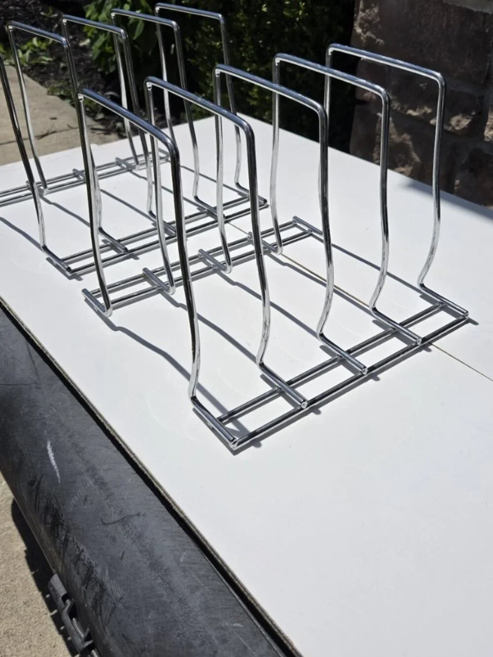 Chrome Wire Plate Lid File Divider Organizer Rack Lot of 2