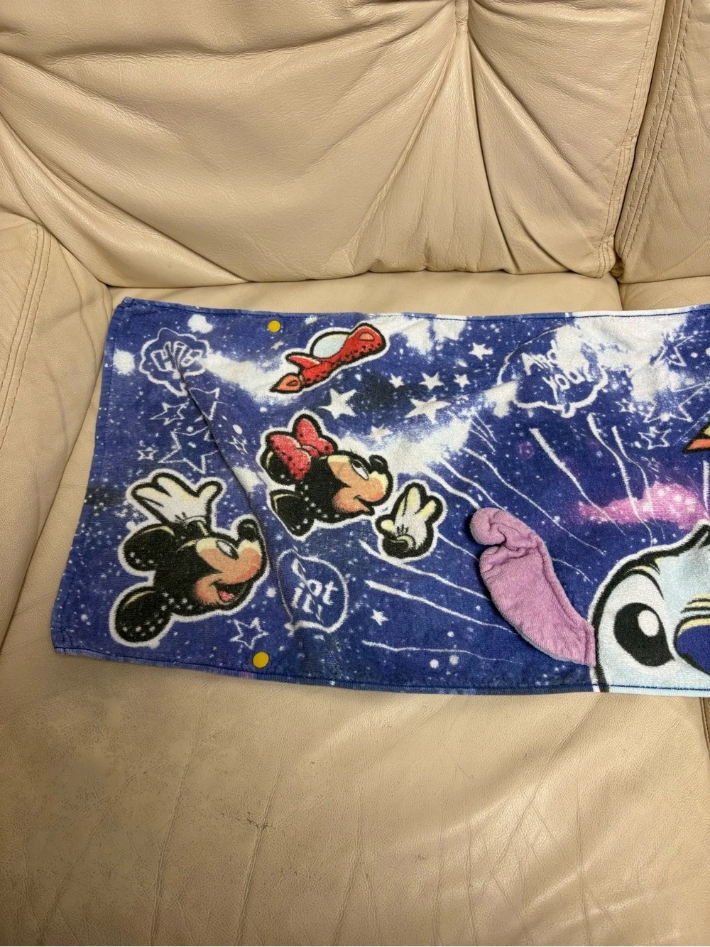 TDR Stitch & Angel Galaxy Hand Towel Blue Purple Tokyo Disneyland