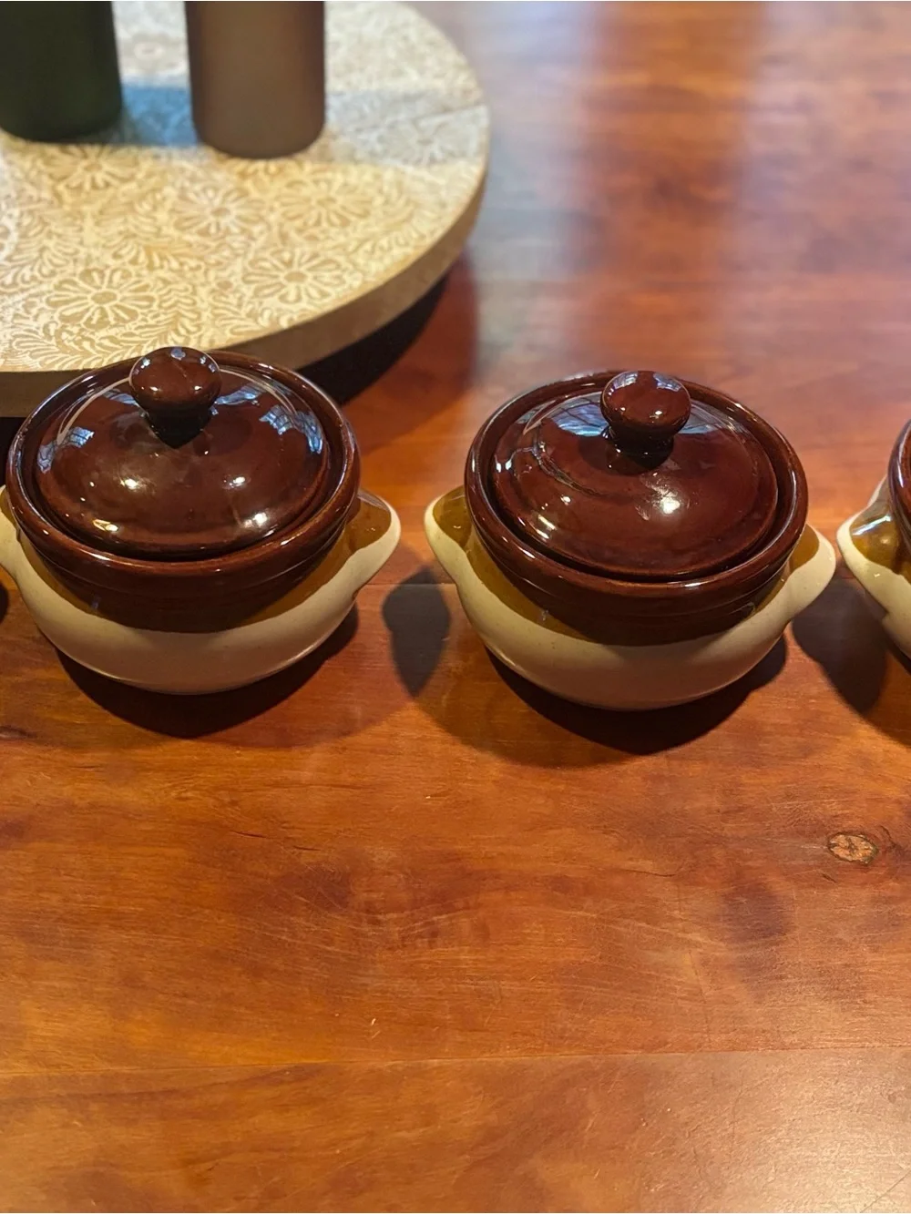 Stoneware crock set made in Taiwan vintage