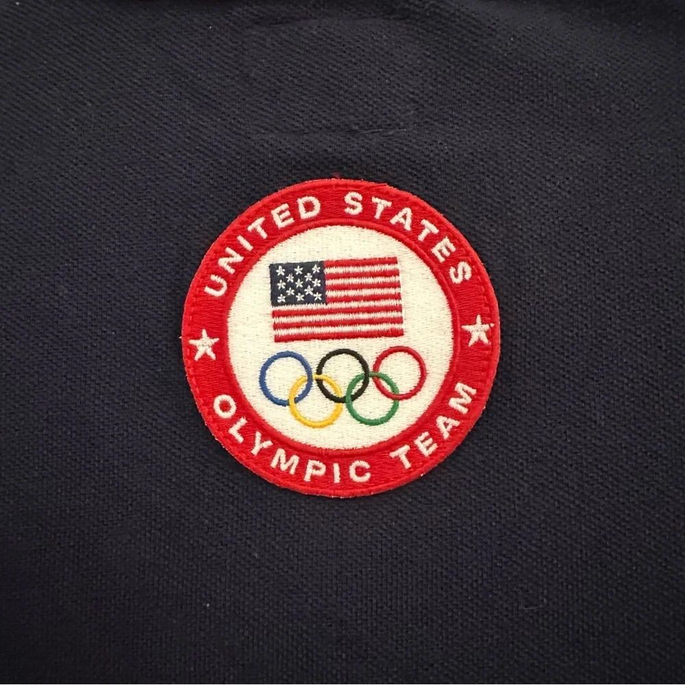 Ralph Lauren Navy Polo Shirt 2012 Olympics USA Big Pony Men's size Small Y2K