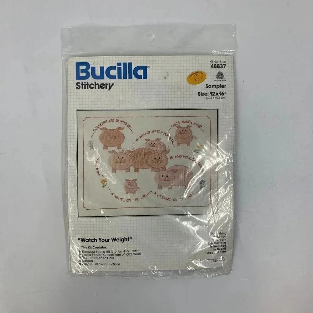 Bucilla Stitchery Longstitch Kit 48837 Watch Your Weight 12” X 16” New‎ Sealed