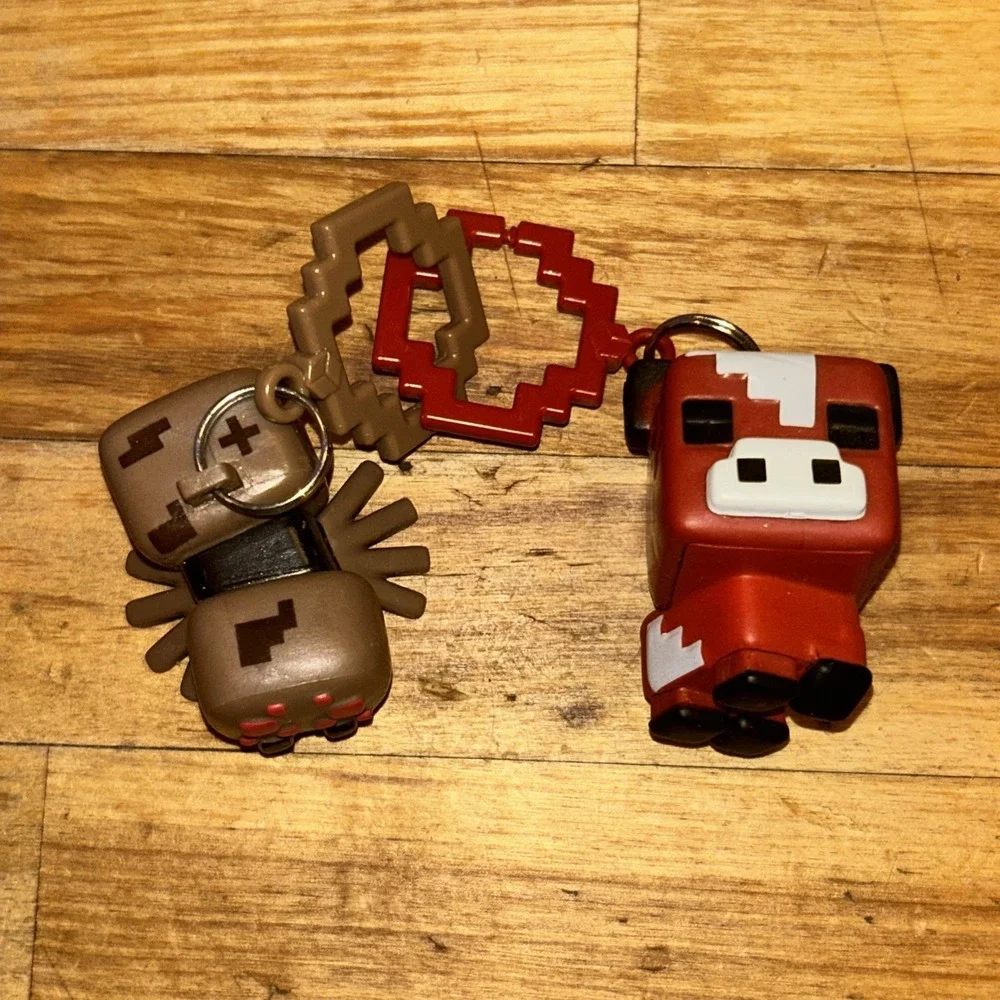 Minecraft Backpack Cow & Spider Clip Figures‎ Series 2 D3