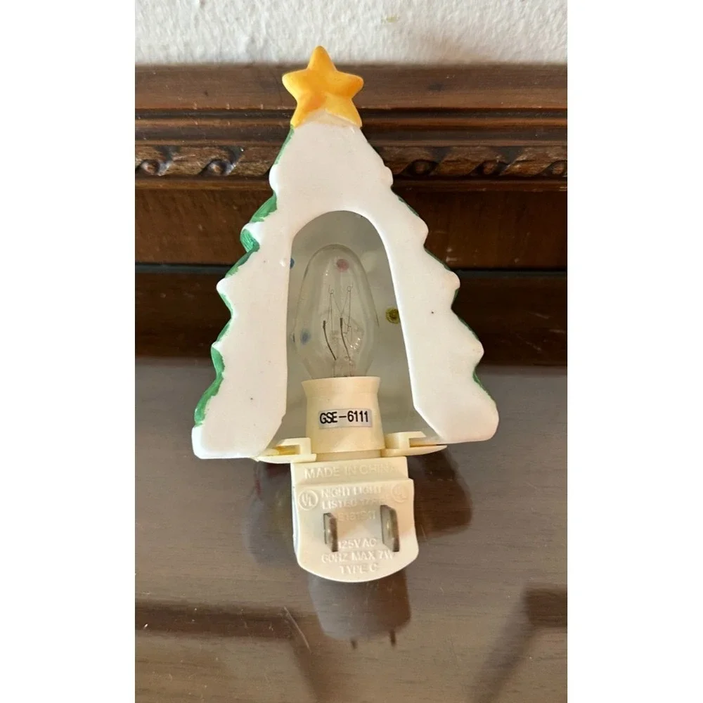 Vintage Prime Indoor Night light Christmas Tree Plug Decoration Teddy Bear WORKS