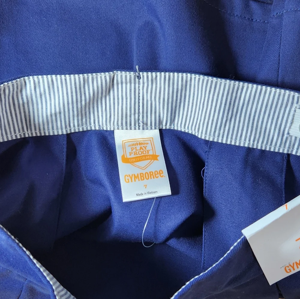Gymboree Girls Navy Blue Play Proof‎ Twill School Uniform Skirt Size 7