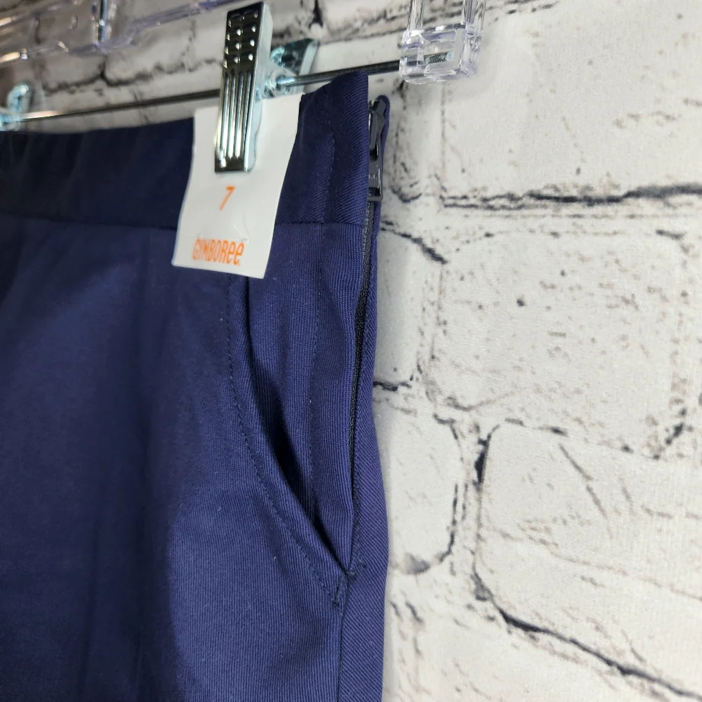 Gymboree Girls Navy Blue Play Proof‎ Twill School Uniform Skirt Size 7