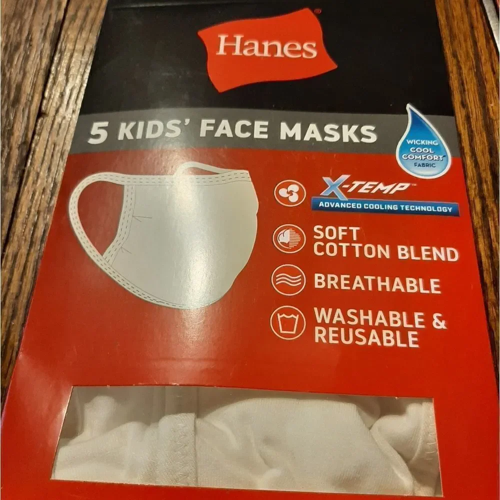 New TEN White Hanes X-Temp Cooling Wicking Breathable Kids Youth Facemas…