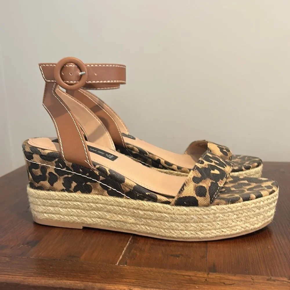 Steven by Steve Madden Kippie Ankle Strap Espadrille Wedge Sandals Size 8.5M