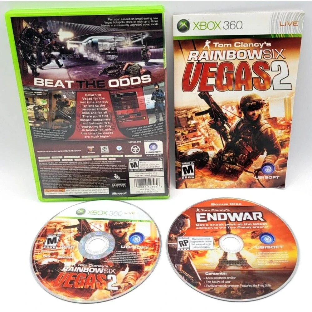 TOM CLANCY'S RAINBOW SIX VEGAS 2 XBOX 360 GAME CIB COMPLETE‎ IN BOX