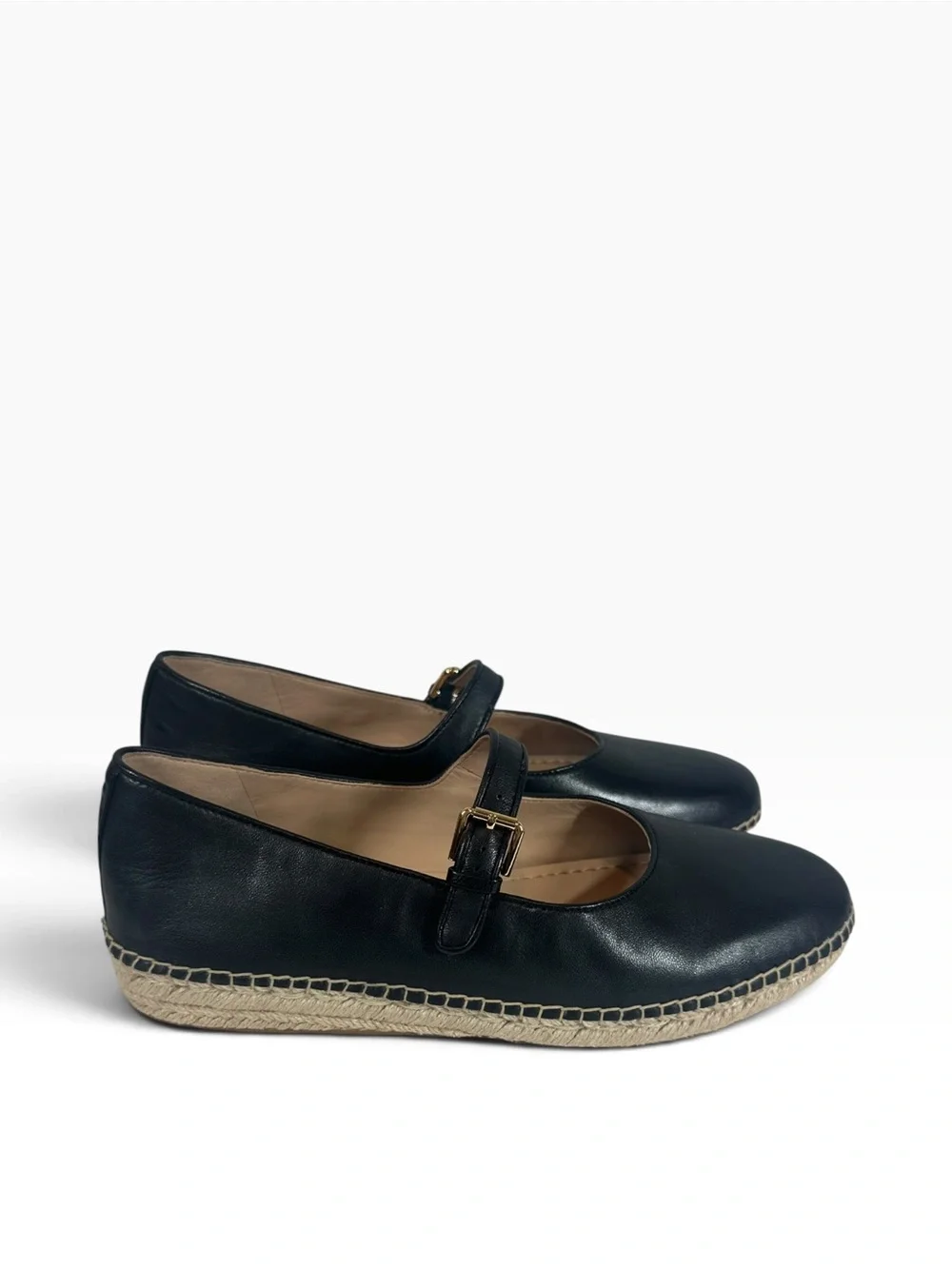 COLE HAAN Women’s 8.5 Cloudfeel Asbury black leather Mary Jane Espadrilles