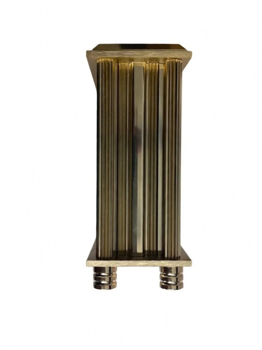 Bulova Quartz Carriage Clock Brass Glass Roman Numeral Desk Shelf 6