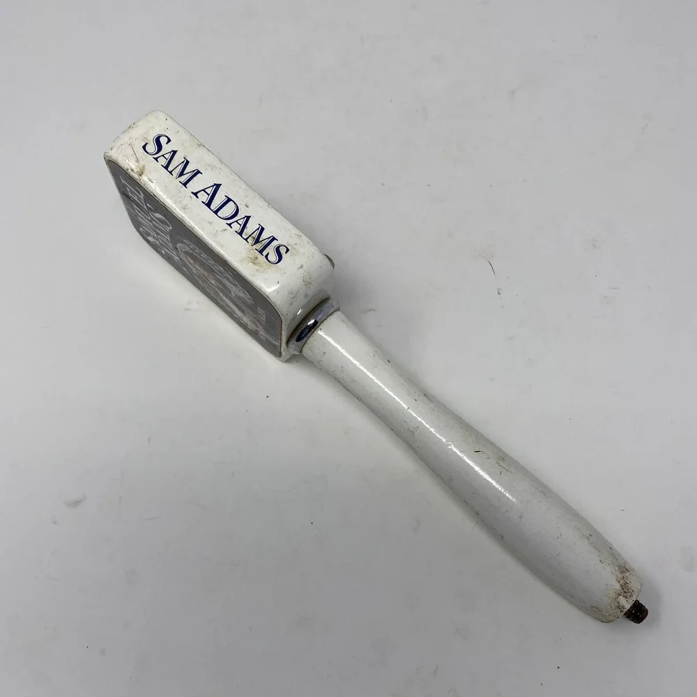 Vintage Samuel Adams Boston Lager Beer Tap Handle White Shield Logo Rare Barware