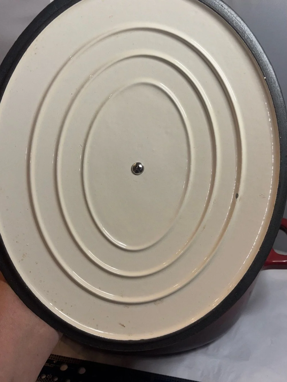Large Red Enameled Cast Iron Dutch Oven with Lid COOKS