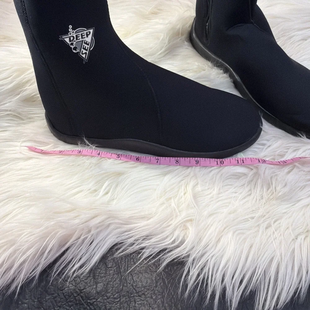 Deep Sea Size 11 Stretch Boots. Zip Up‎ Black Scuba Snorkeling.black New