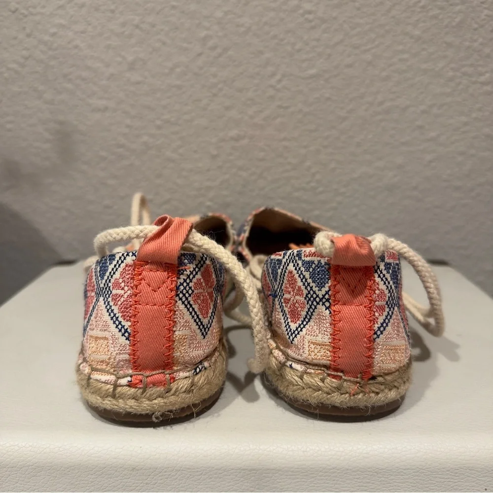 TOMS Katalina Espadrille Flats 6.5 Ankle Tie‎ Embroidered Boho