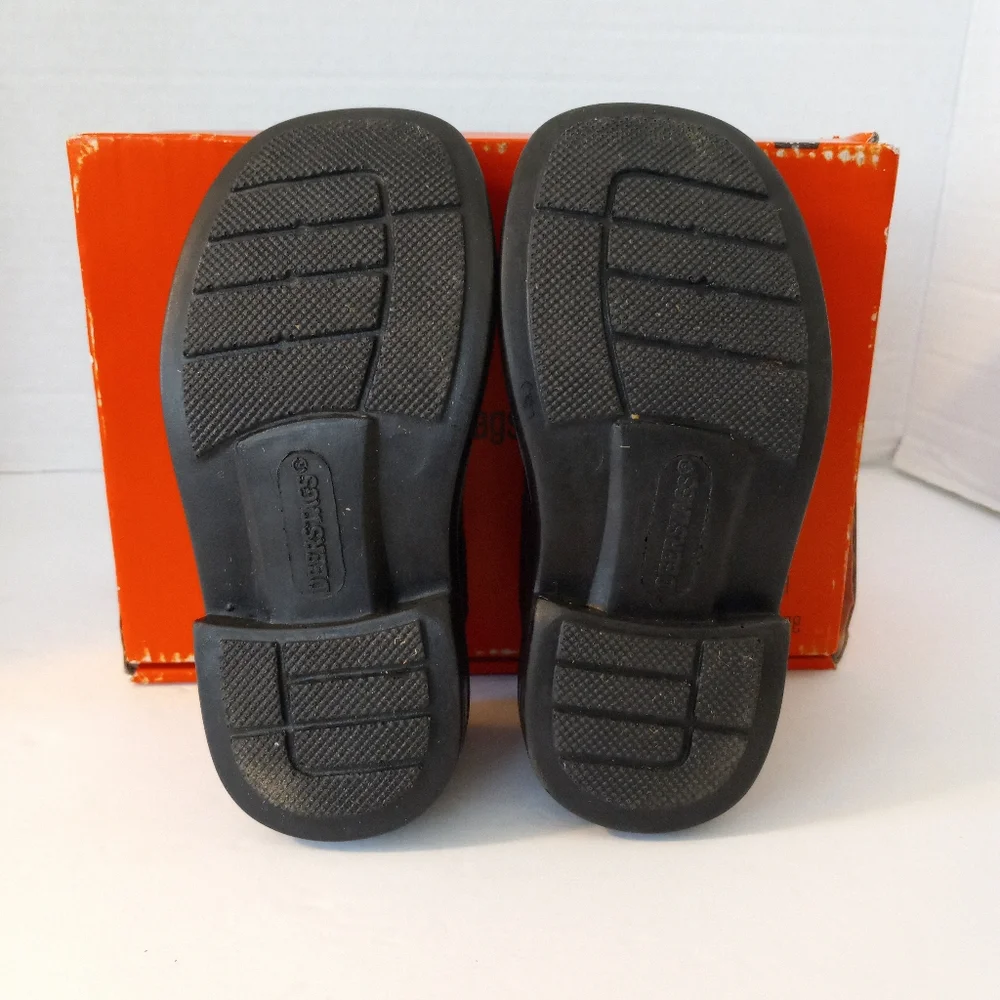 Deer Stags boys size 7T M Brian black slip on Dress shoes