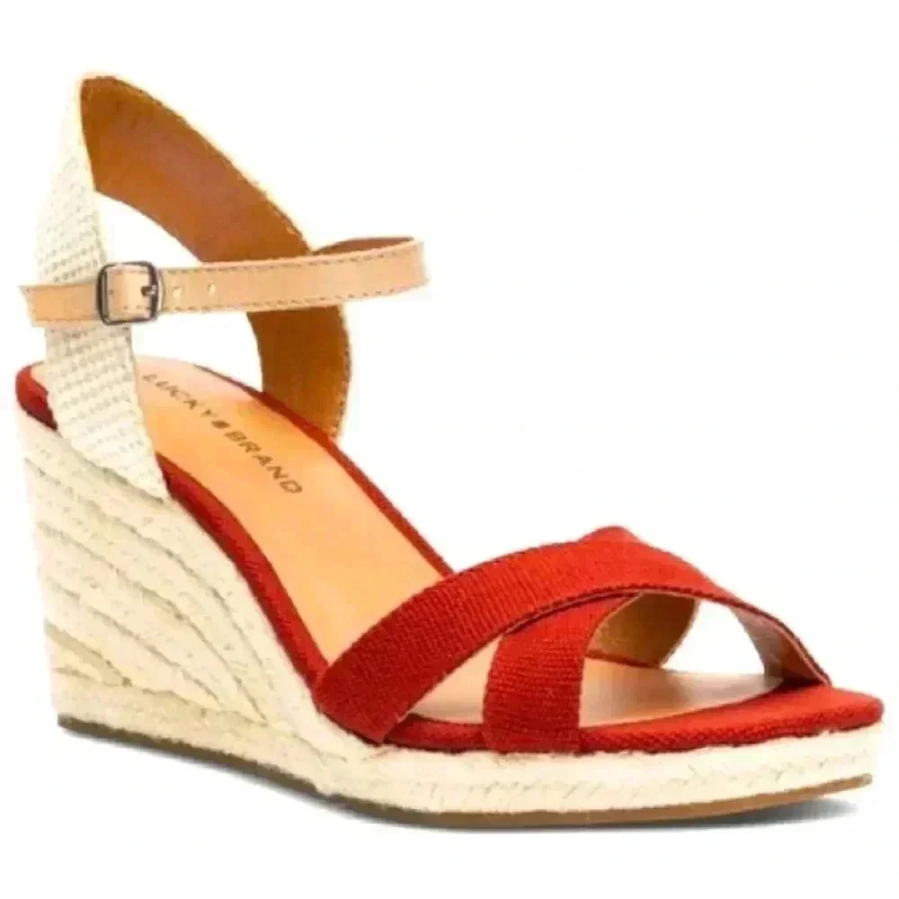 NWOT Lucky Brand Maeylee Espadrille Wedge Sandals