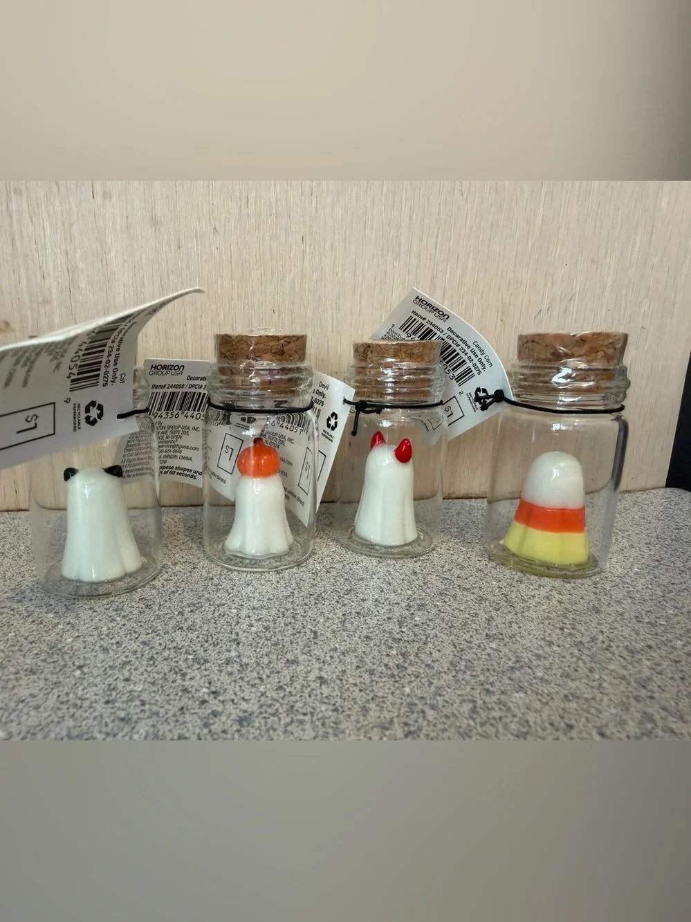 Set of 4 New Target Bullseye Mini Ghost Potion Glass Bottles Halloween 2026