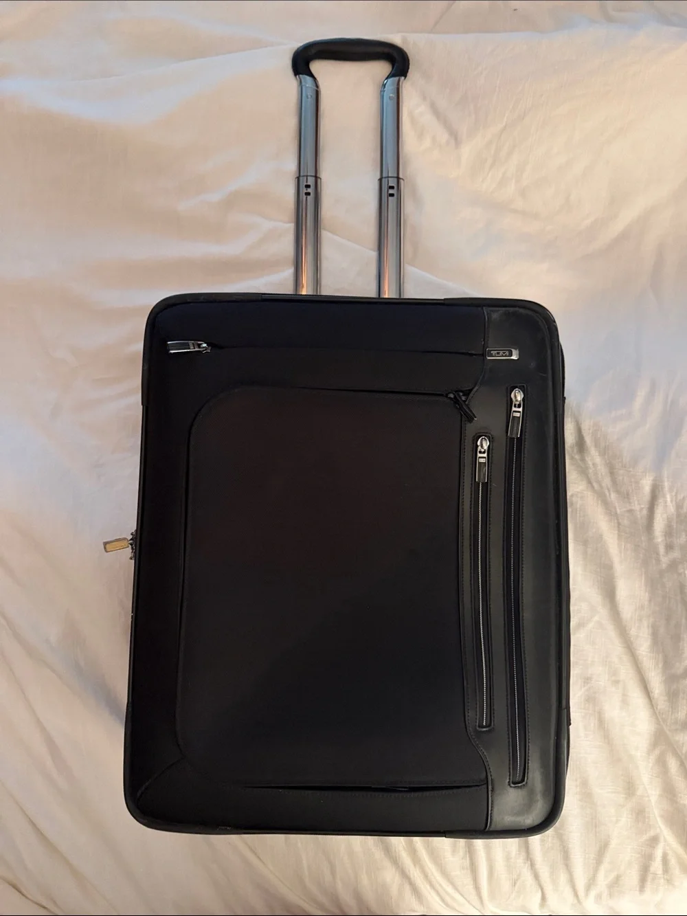 Tumi Black Travel Briefcase with Front Zip Pockets