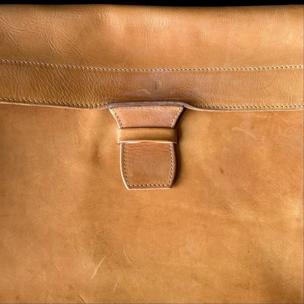 Vintage Genuine Leather Portfolio Document Case Made in Poland Patina Timeworn