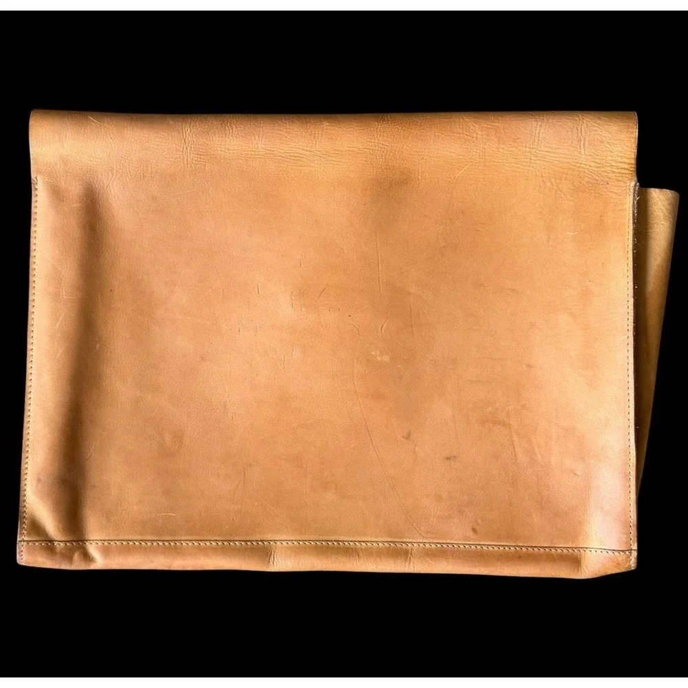 Vintage Genuine Leather Portfolio Document Case Made in Poland Patina Timeworn