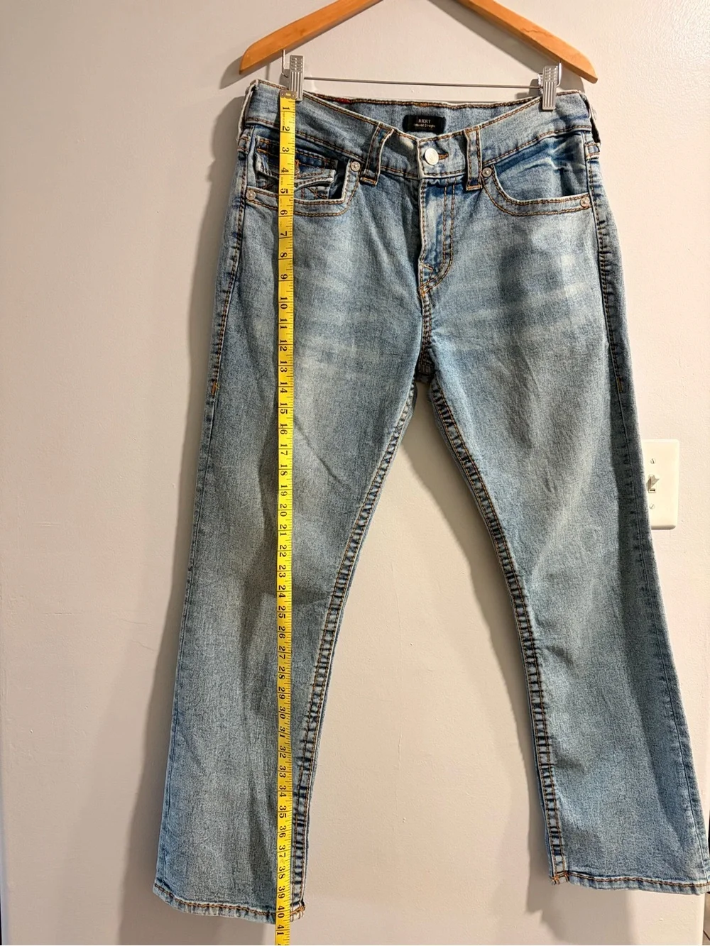 True Religion Mens Light Blue Denim Jeans - RICKY Relaxed Straight