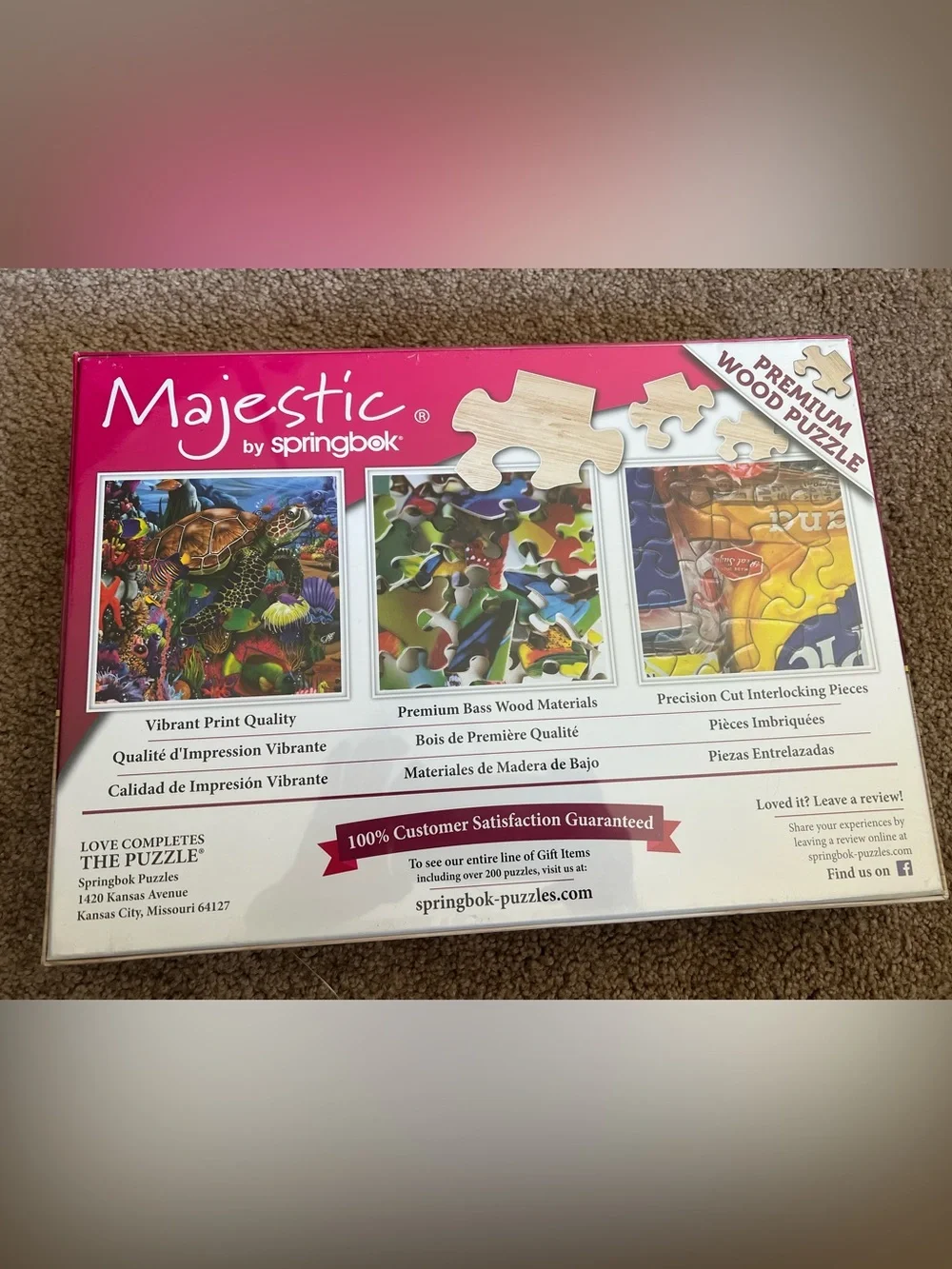 Majestic by Springbok Multicolor Ocean Reef Wood Puzzle Wall Art - 500 Piece