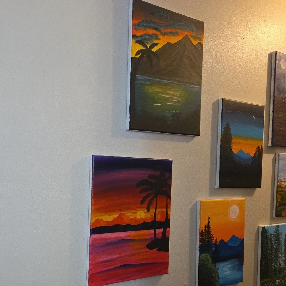 Tropical Mtn Sunset🎨- Original Artwork