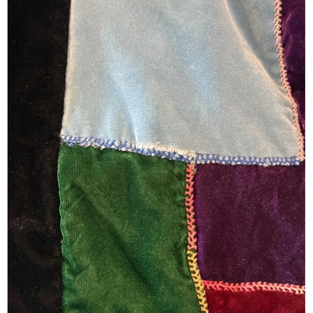 VTG Handmade Velvet Crazy Quilt 65x60 Alice Bjelland Patchwork Renaissance Jewel