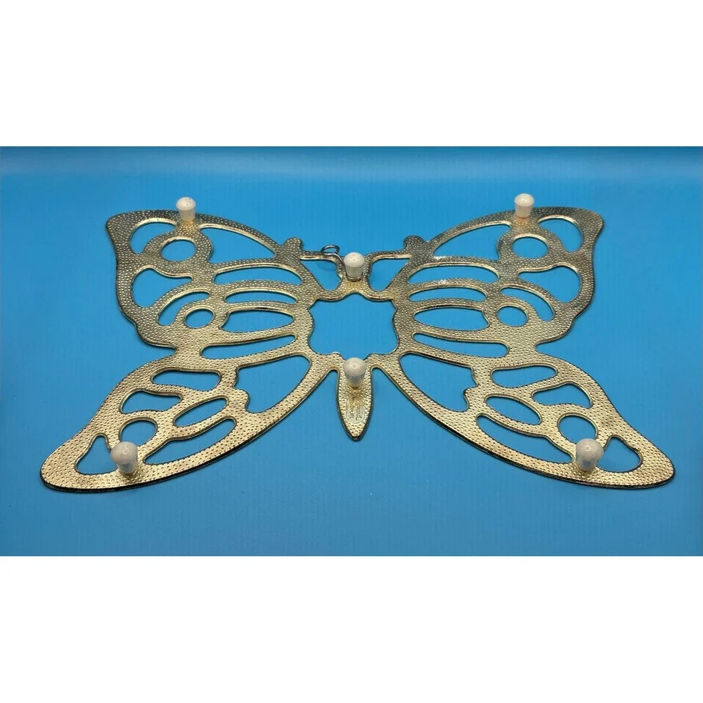 Leonard Set of 2 Butterfly Trivets Silverplate Vintage Wall Decor Silver 7x10